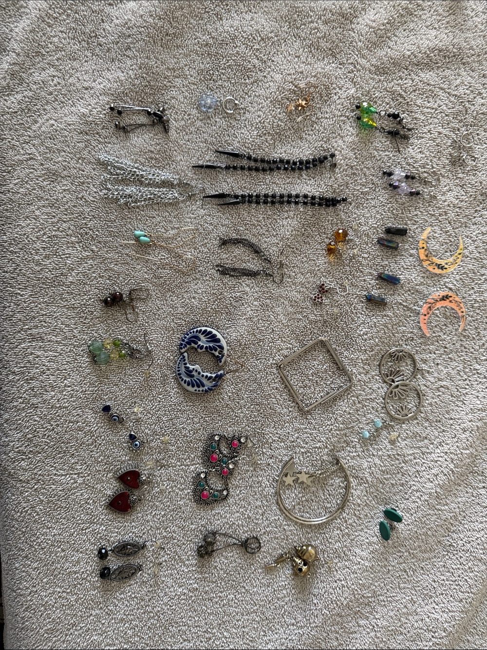Assorted Women's Silver-Tone and Colorful Earrings - Mixed Colors